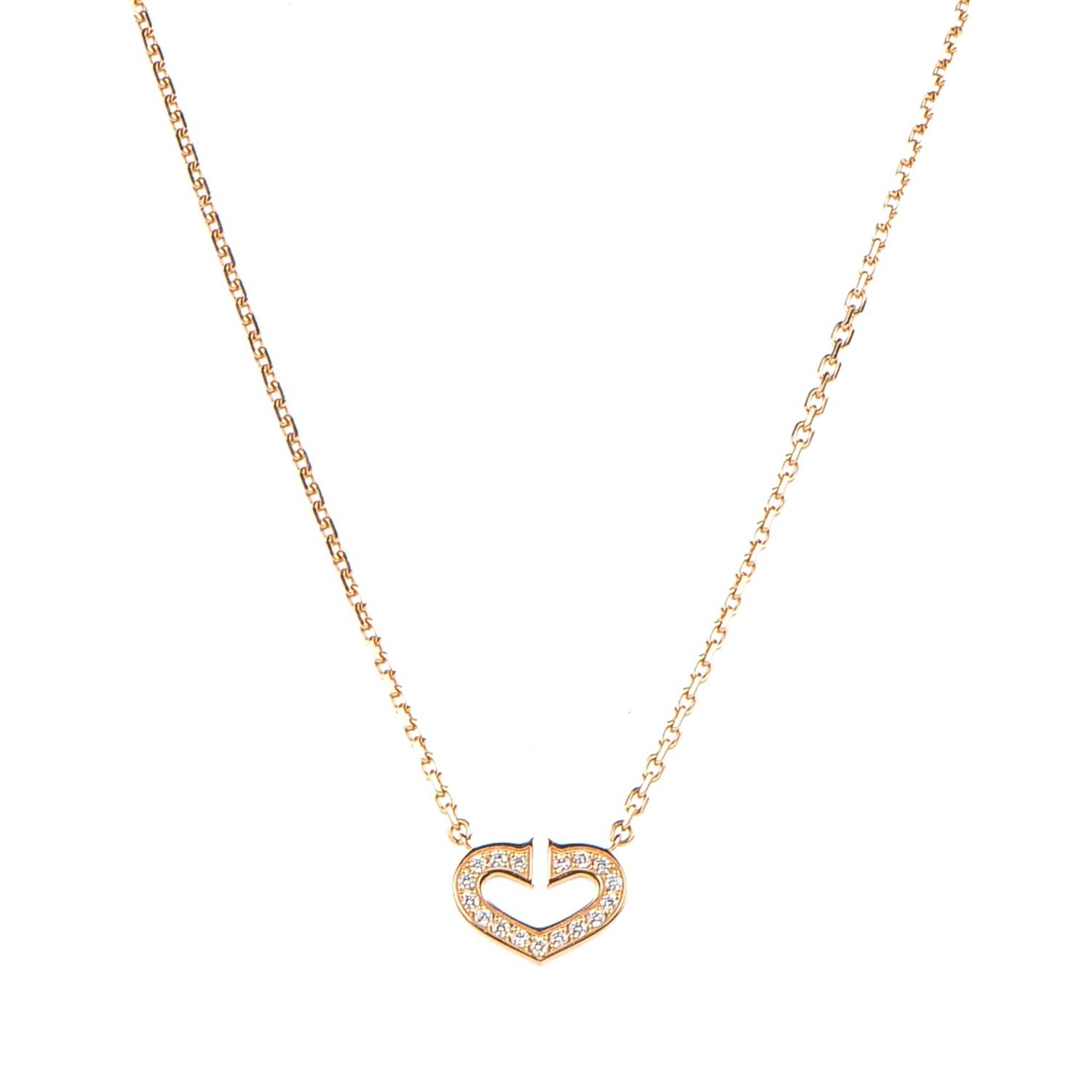 Cartier 18K Yellow Gold Diamond Hearts And Symbols Pendant Necklace 1 of 4