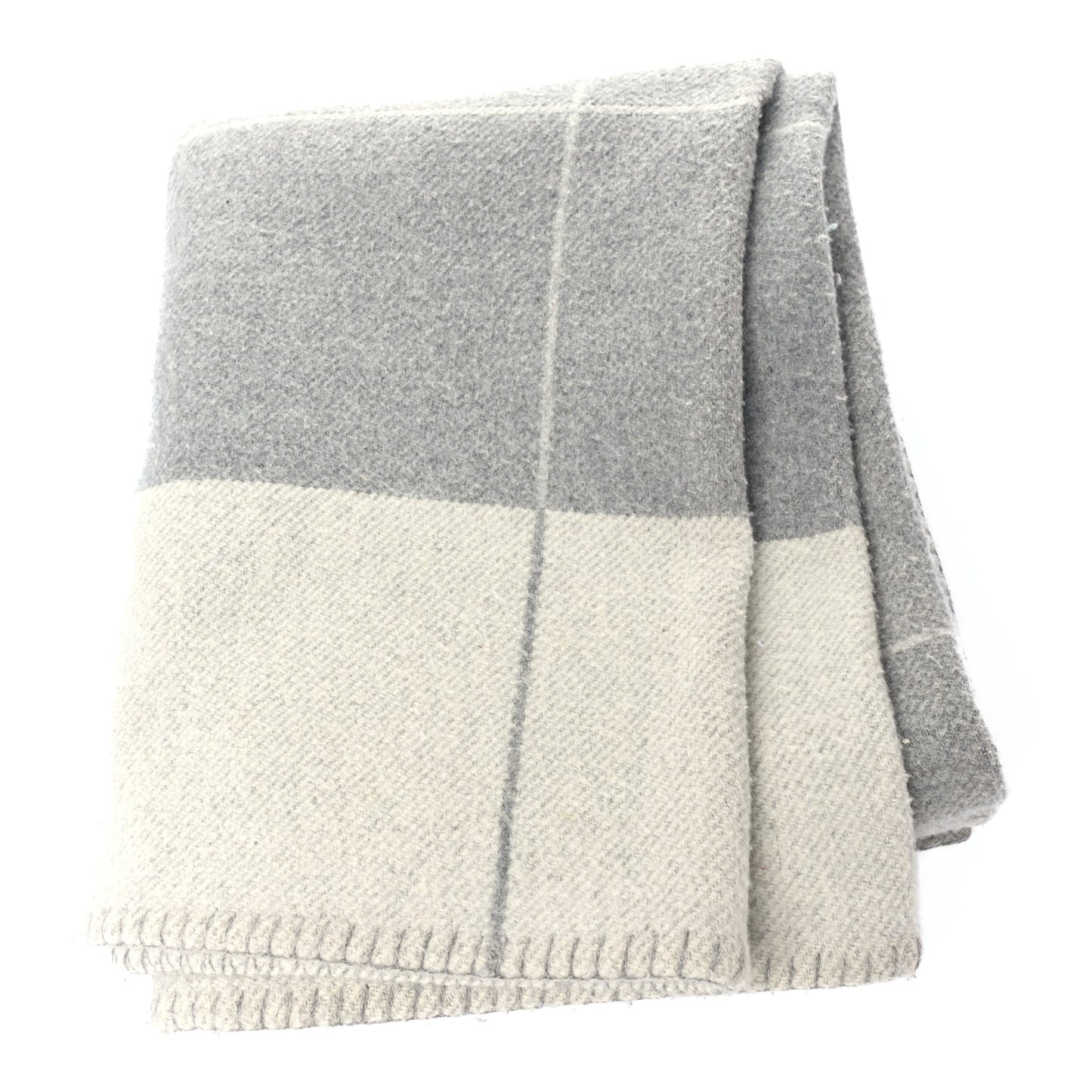 Wool Cashmere Avalon III Blanket Ecru Gris Clair