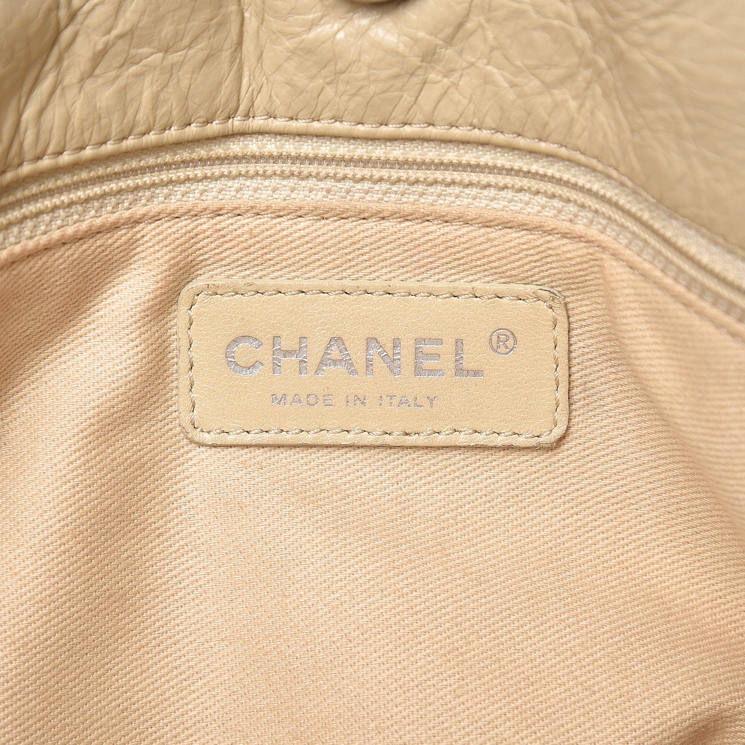 Chanel Glazed Calfskin Quilted Tote Light Beige 6 of 11