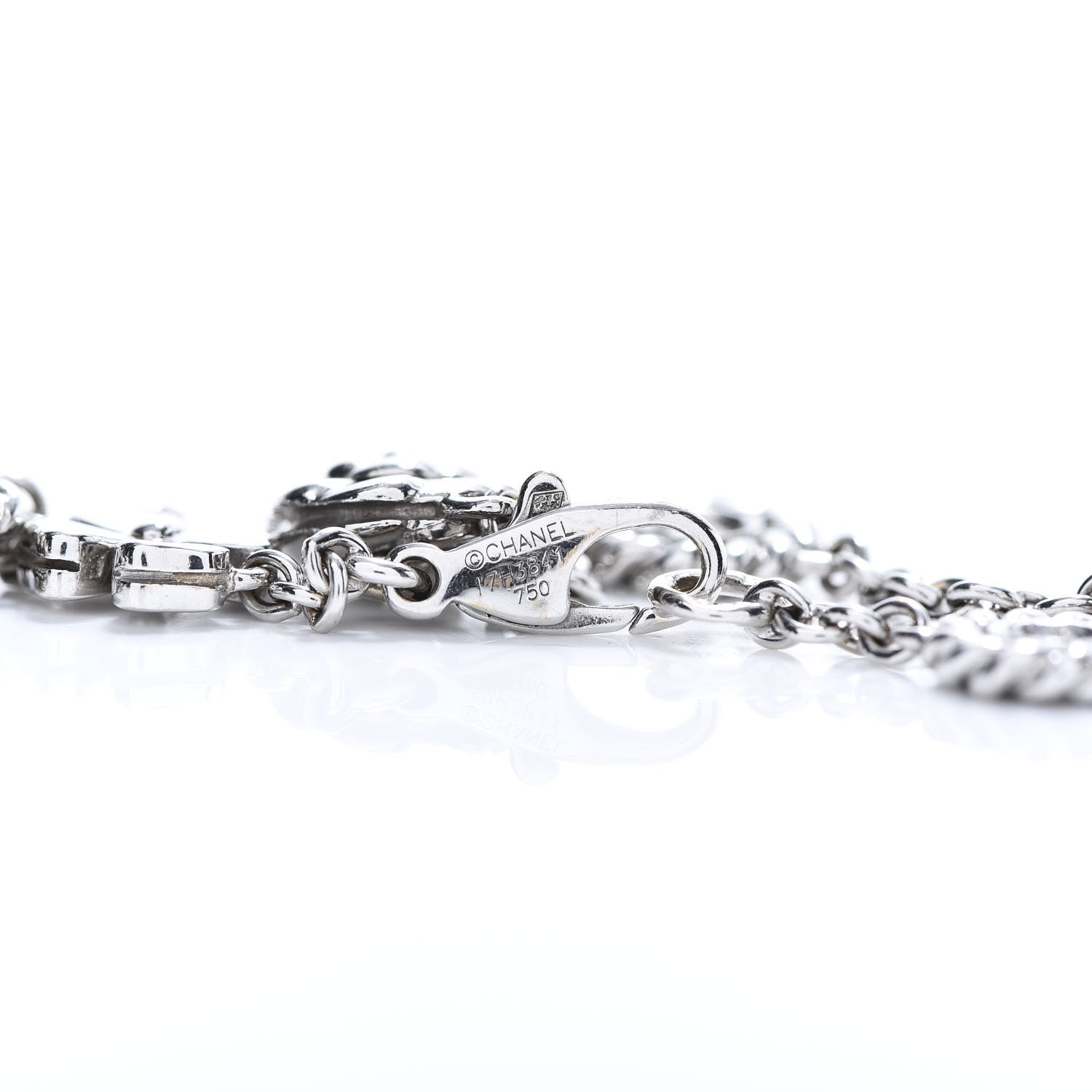 Chanel 18K White Gold Diamond Camellia Bracelet 4 of 4