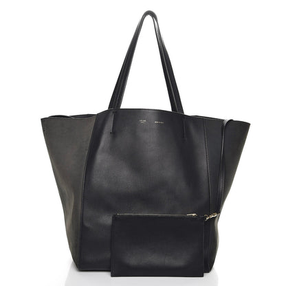 Celine Smooth Calfskin Nubuck Medium Horizontal Cabas Phantom Black 3 of 15