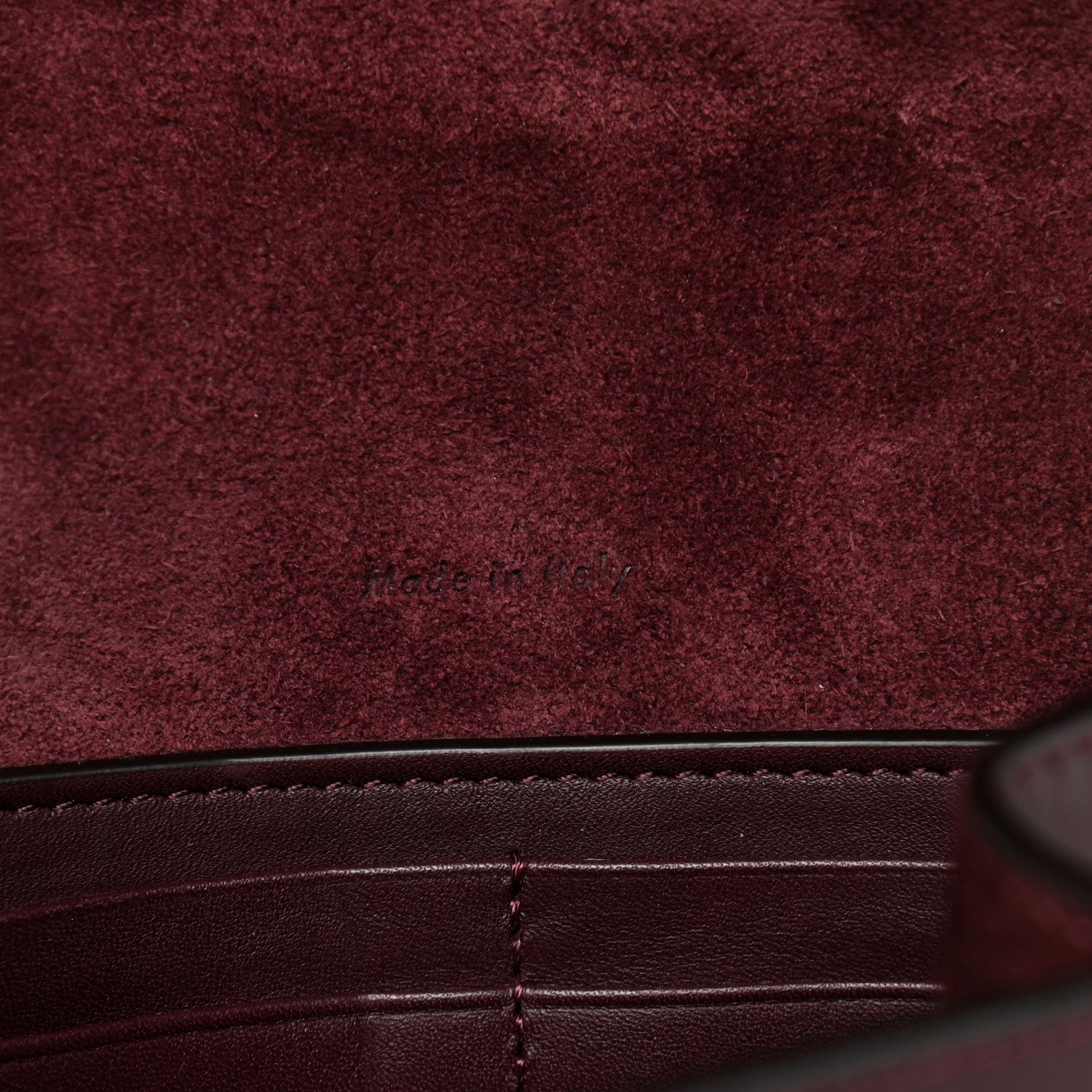 Celine Smooth Calfskin Clutch on Chain Burgundy 7 of 7