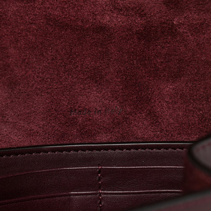 Celine Smooth Calfskin Clutch on Chain Burgundy 7 of 7