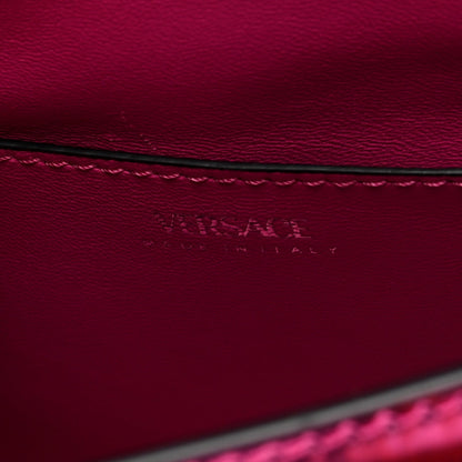 Versace Patent Calfskin Mini La Medusa Chain Top Handle Bag Fuchsia 6 of 7