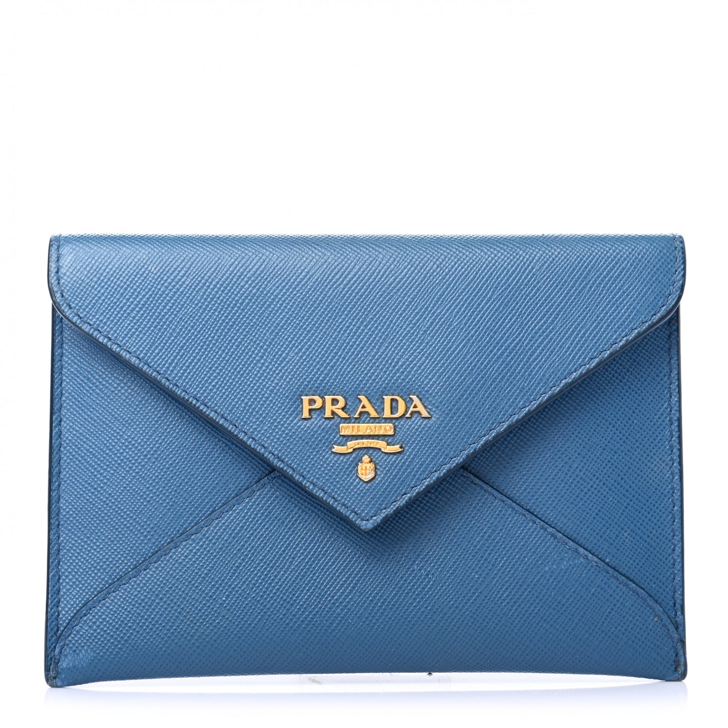 Saffiano Metal Envelope Wallet Blue