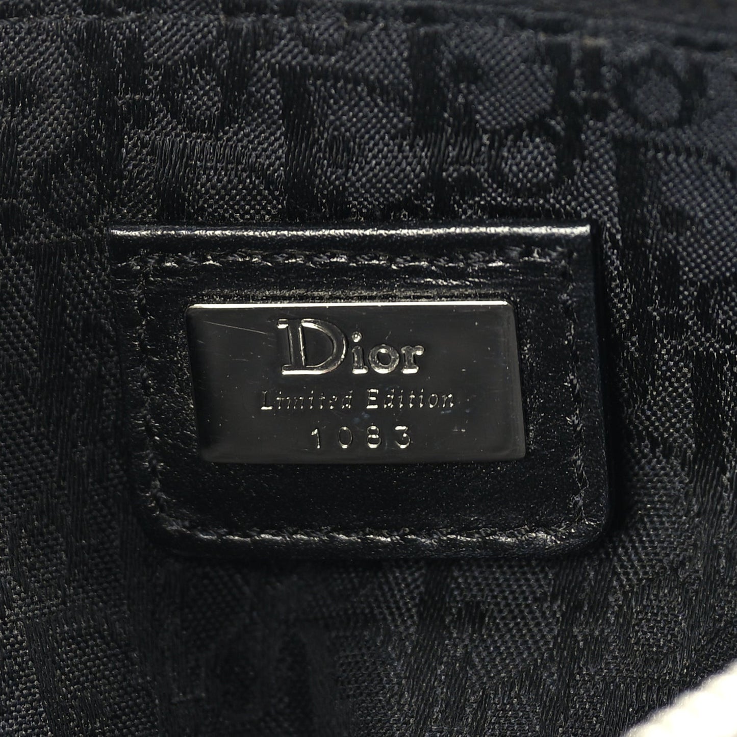 Canvas Stitched Flower Sequins Mini Saddle Pochette Black Red