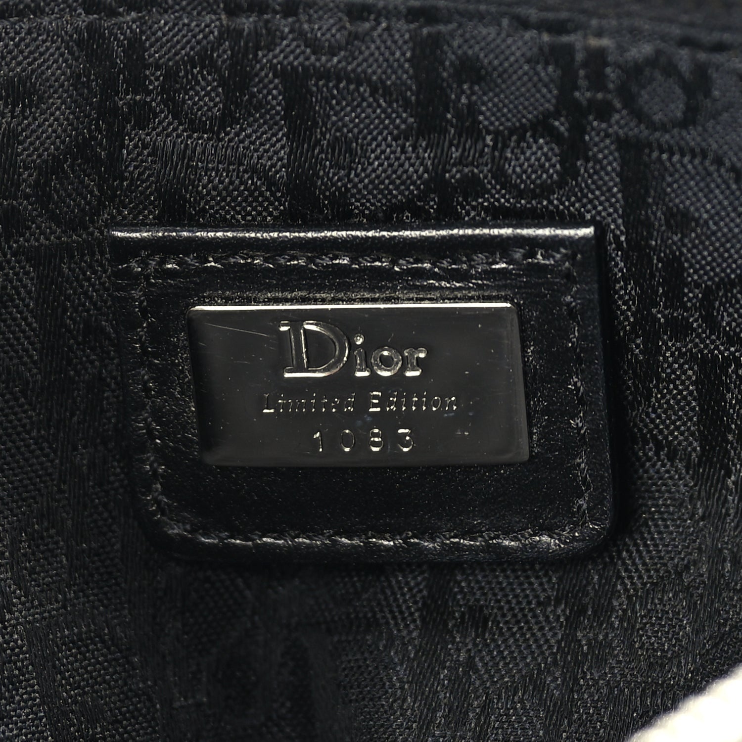 Christian Dior Canvas Stitched Flower Sequins Mini Saddle Pochette Black Red 5 of 8