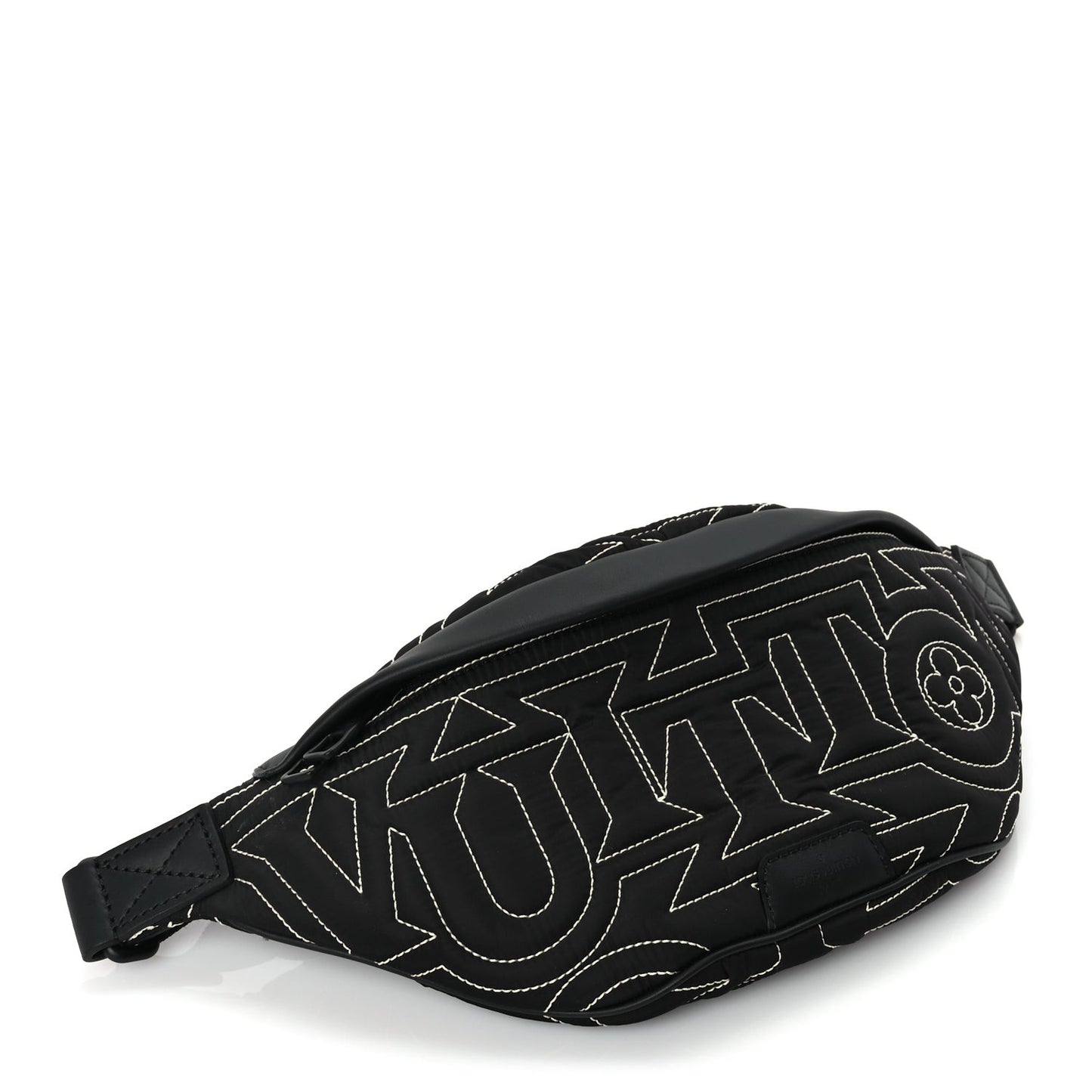 Nylon Snow Capsule Embroidered Monogram Bumbag  Black
