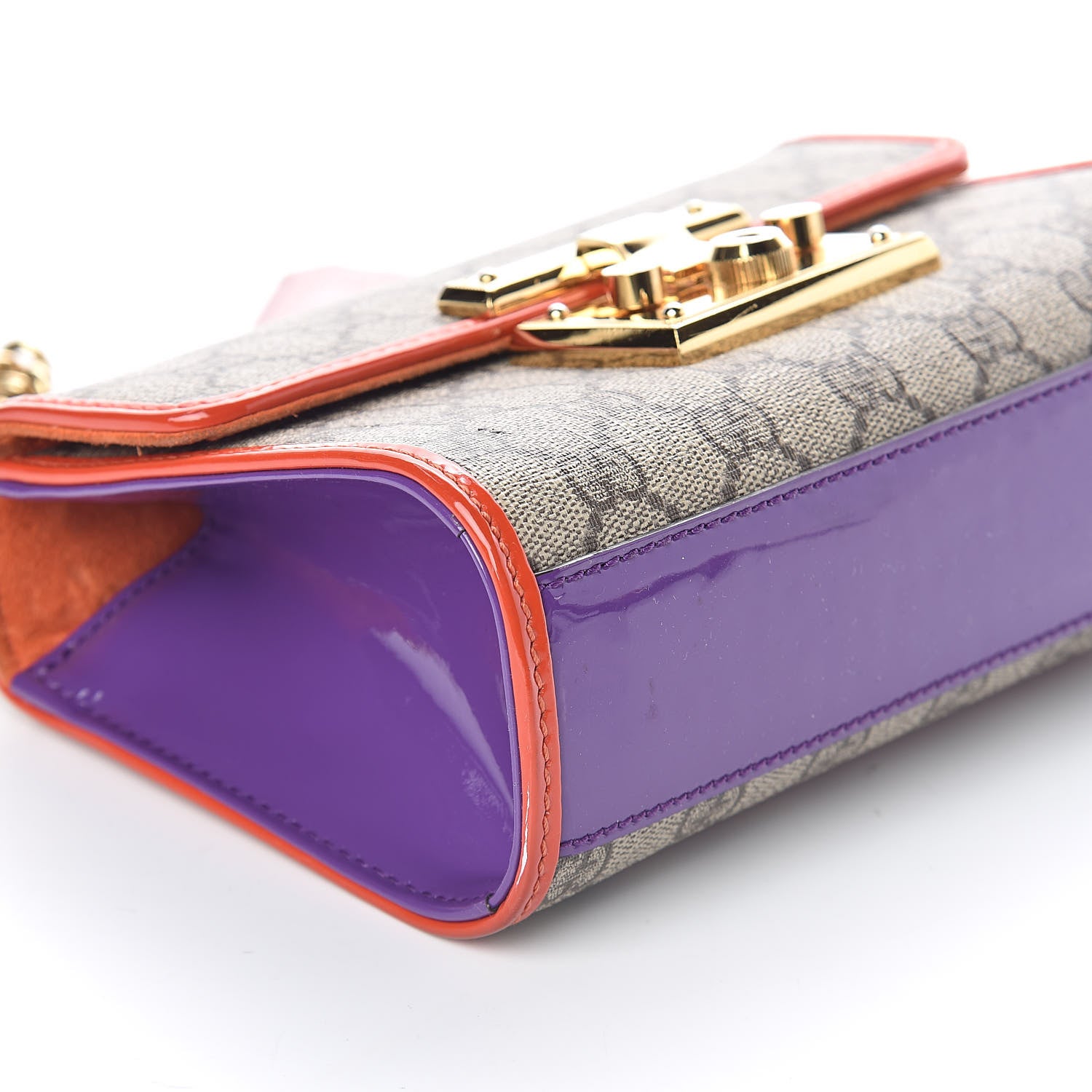 Gucci GG Supreme Monogram Patent Small Padlock Shoulder Bag Multicolor 10 of 13