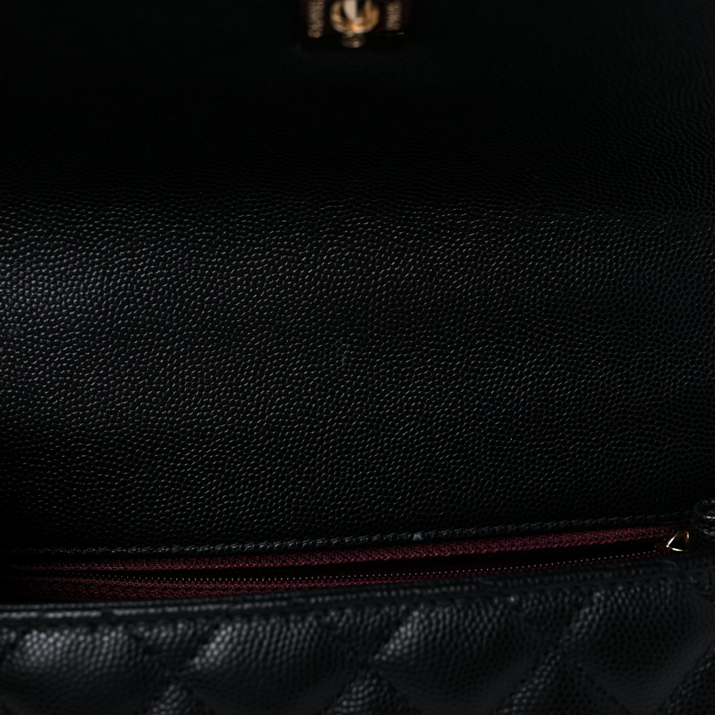 Caviar Quilted Mini Coco Handle Flap Black