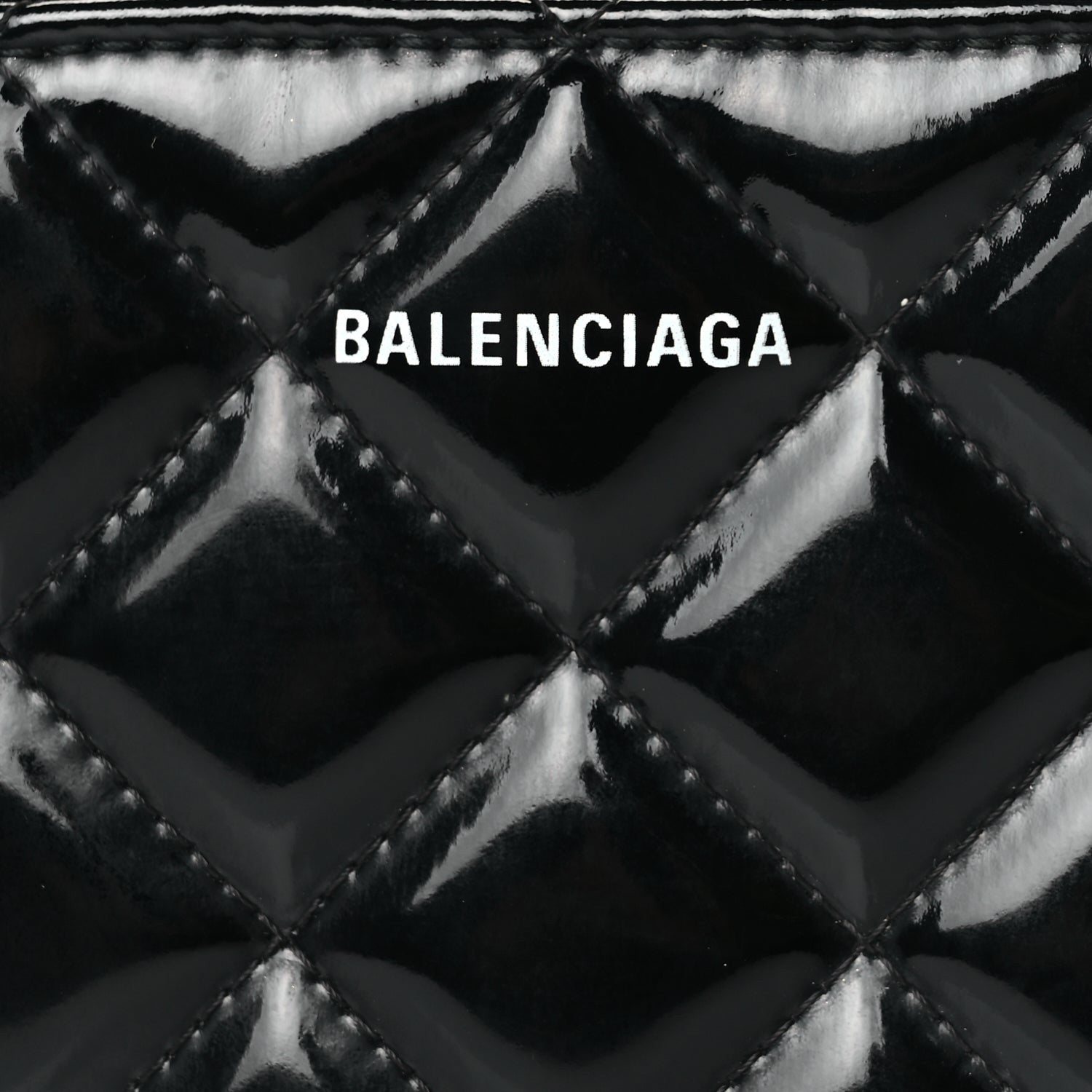 Balenciaga Patent Quilted XS Ville Camera Bag Black 7 of 9