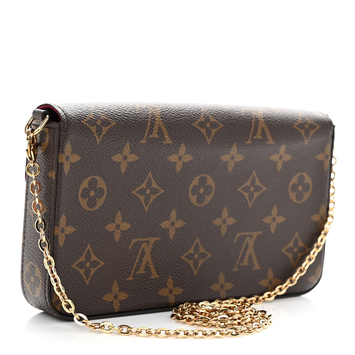 Monogram Pochette Felicie Chain Wallet Fuchsia