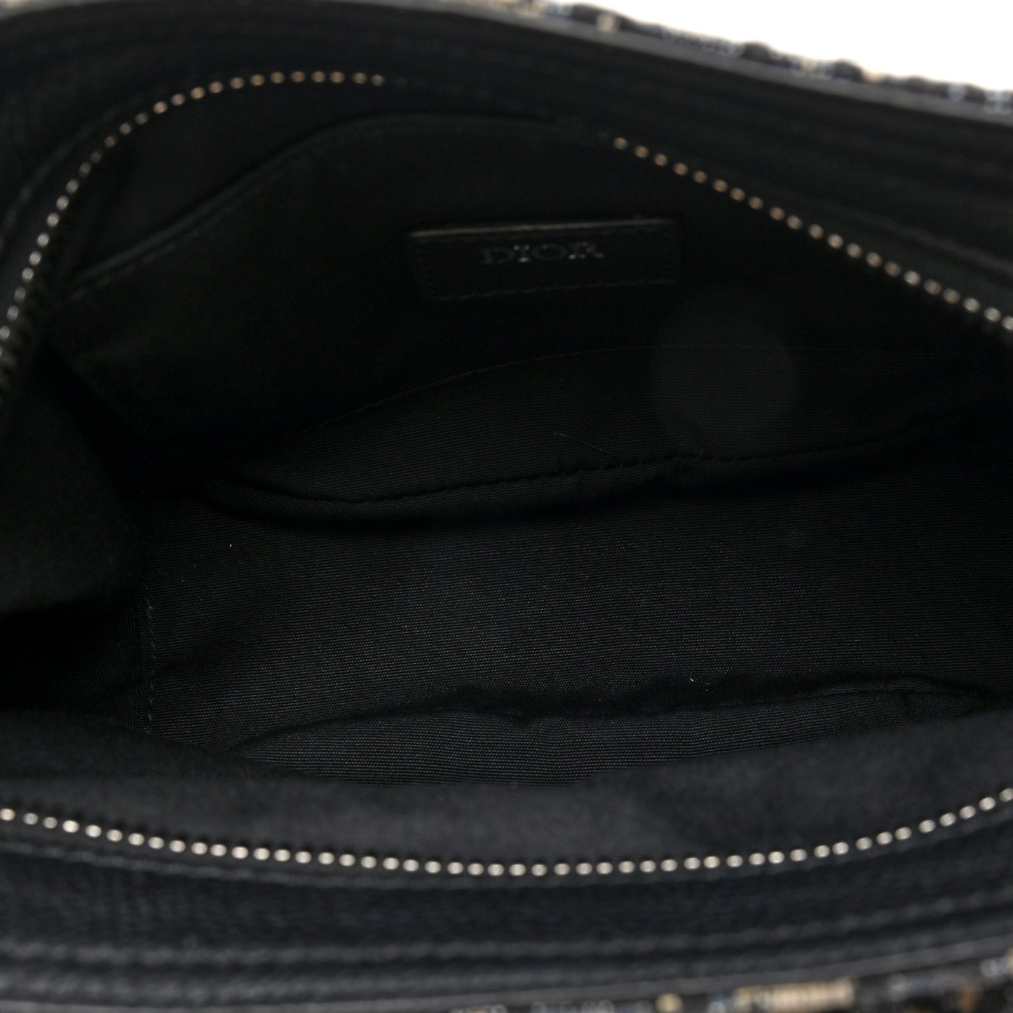 Oblique Mini Soft Saddle Bag Beige Black