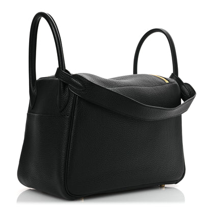 Hermes Taurillon Clemence Lindy 30 Black 3 of 11