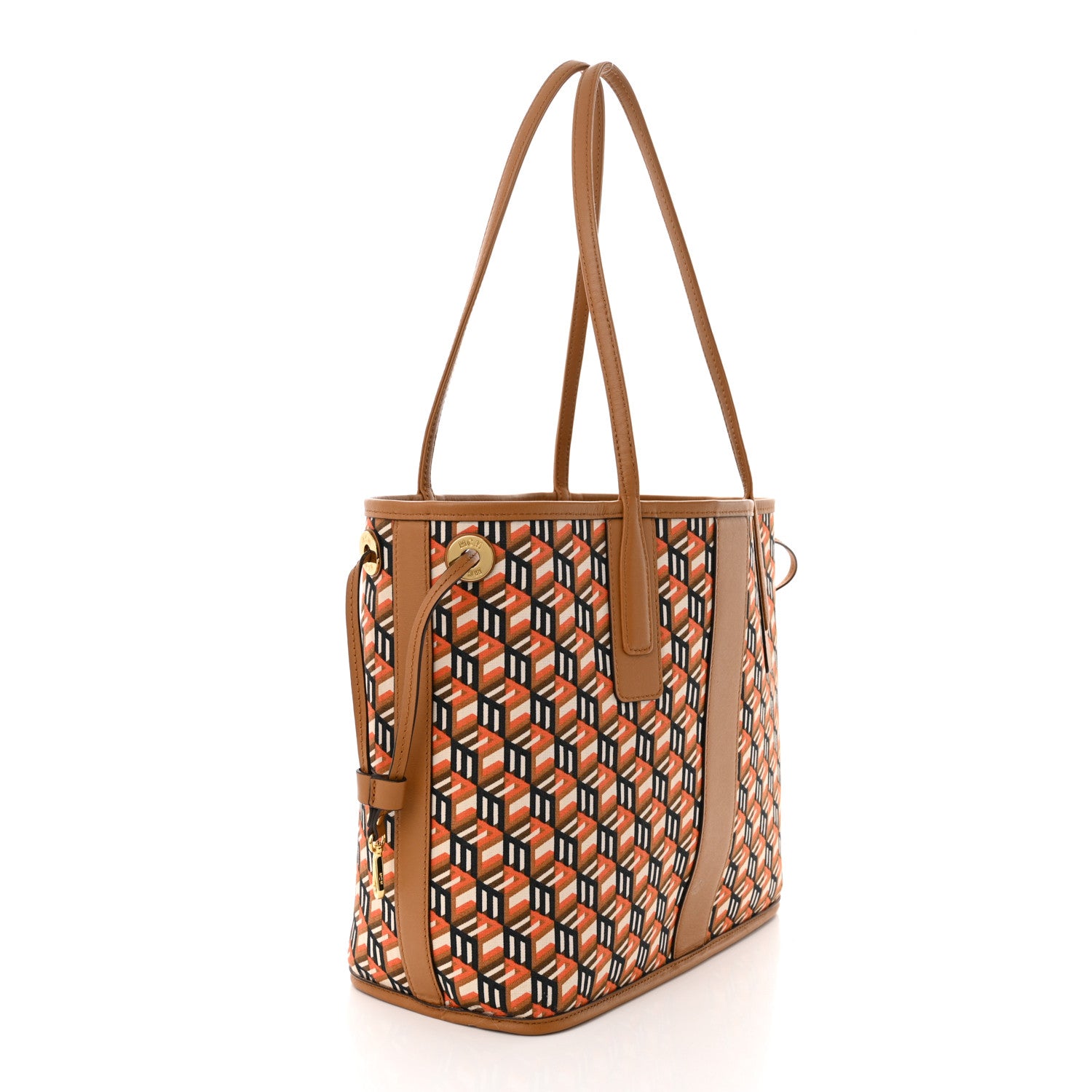 MCM Visetos Small Liz Reversible Shopper Tote Cognac 5 of 17