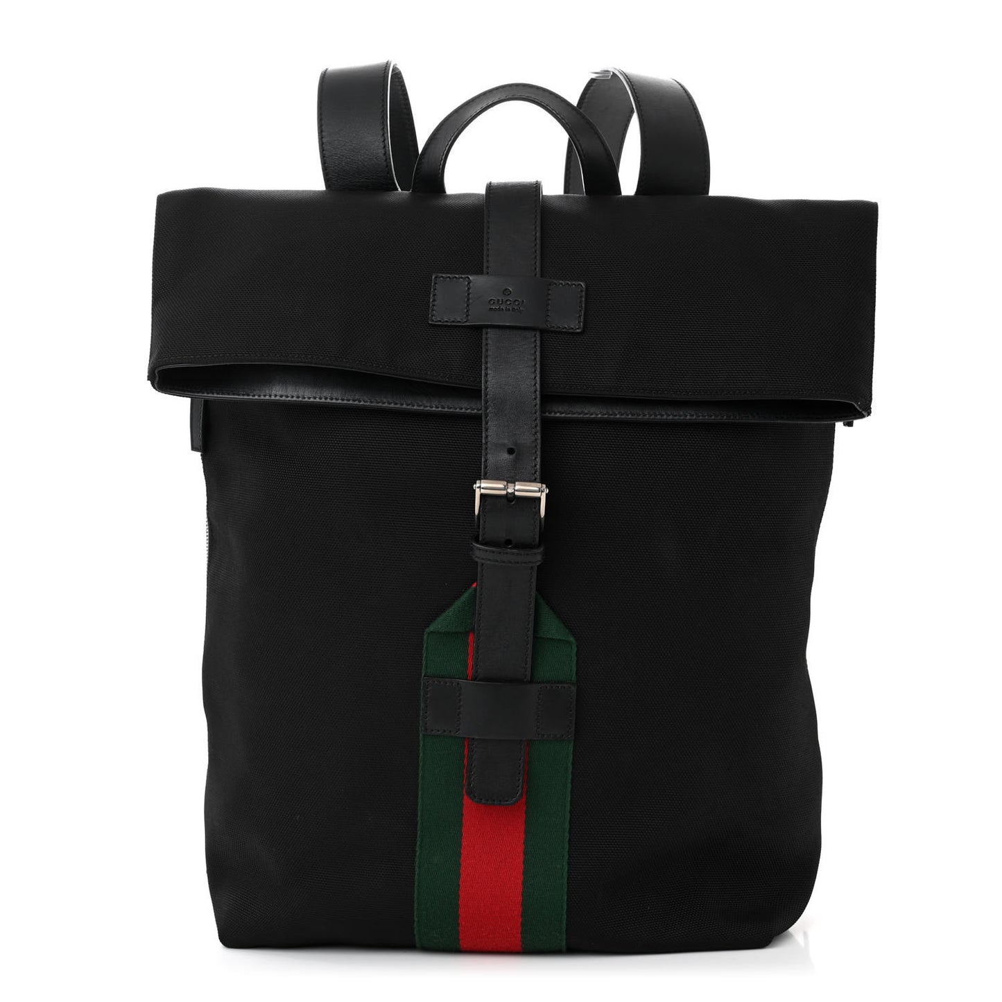 Techno Canvas Web Single Buckle Backpack Black