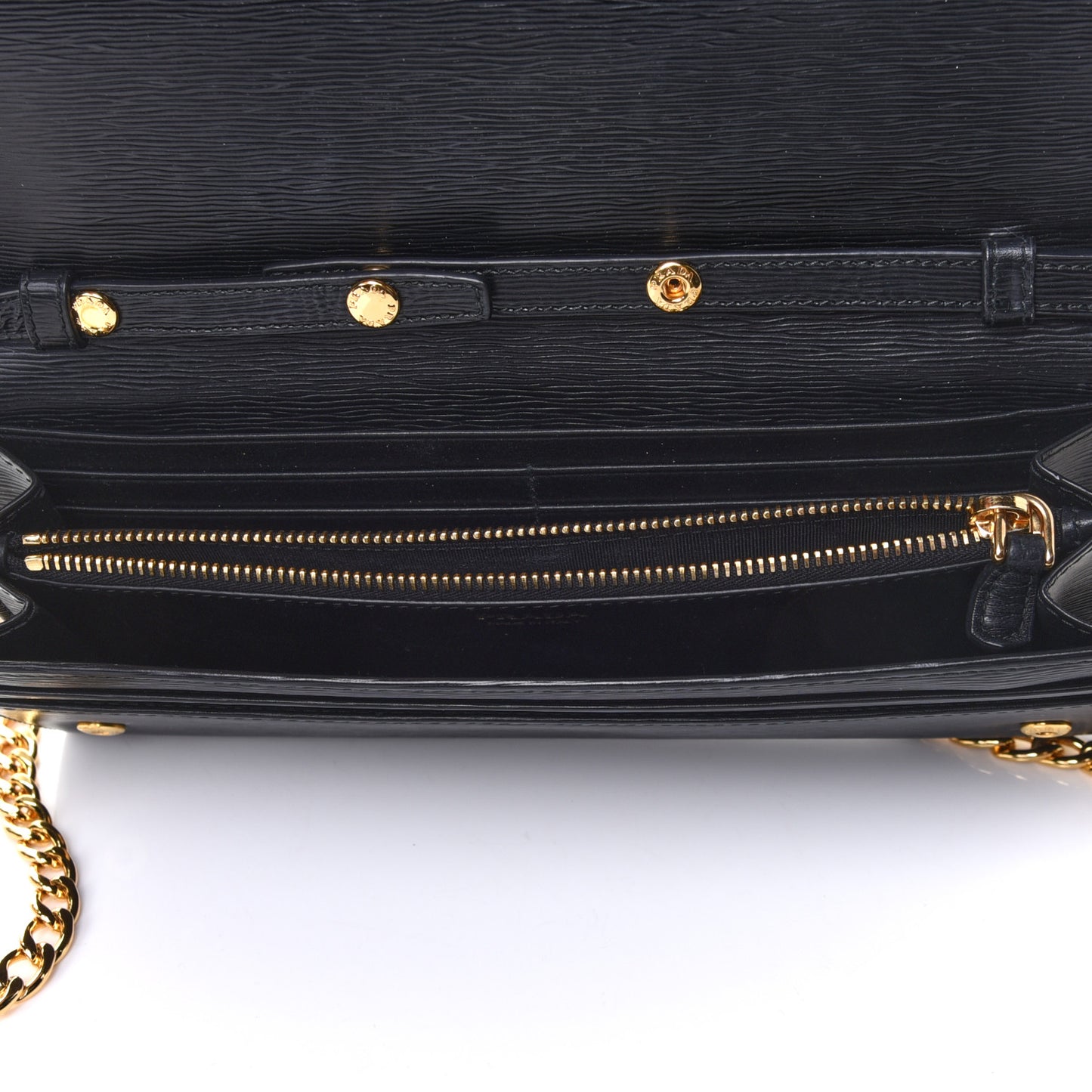 Vitello Move Metal Oro Chain Wallet Black