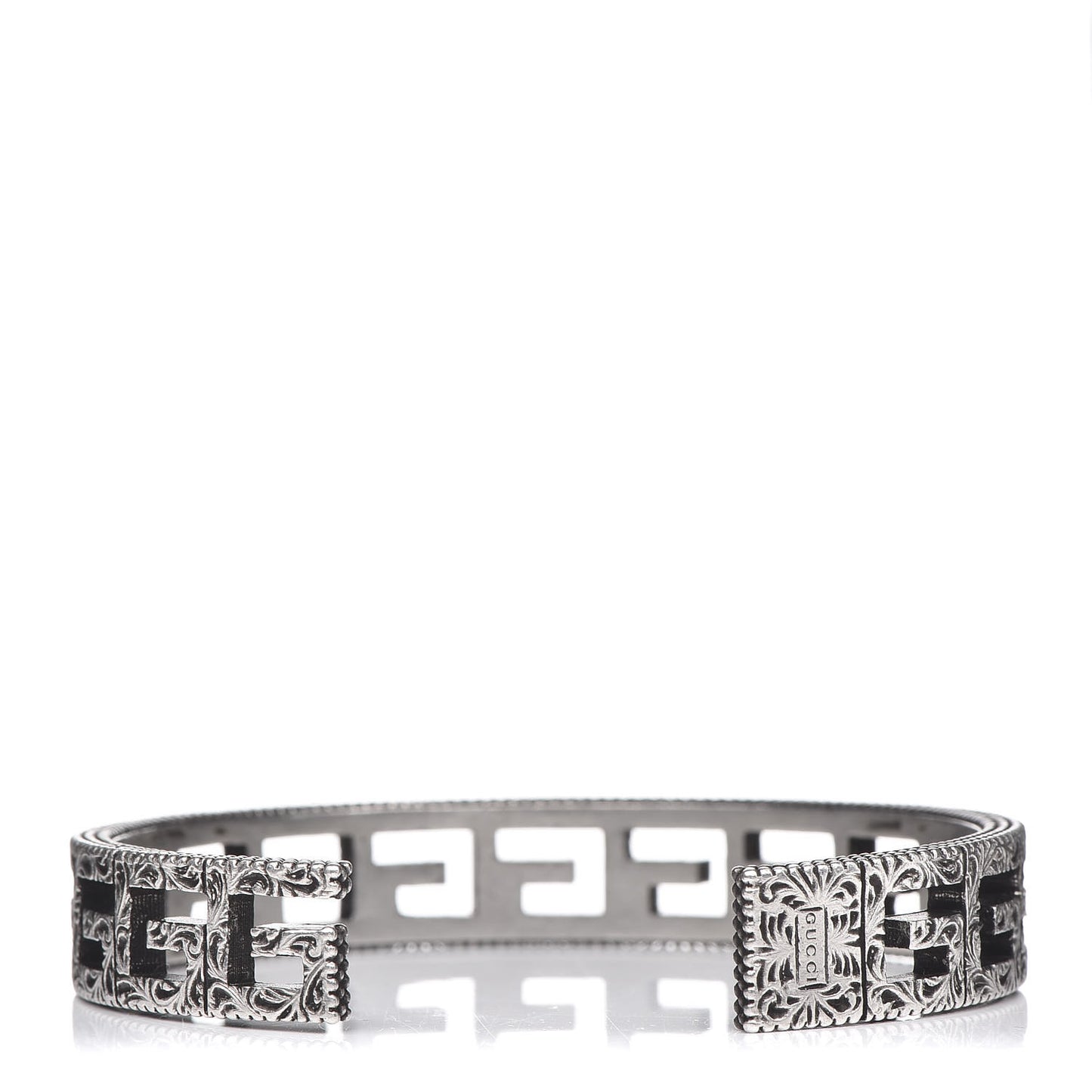 Sterling Silver Square G Motif Cuff Bracelet