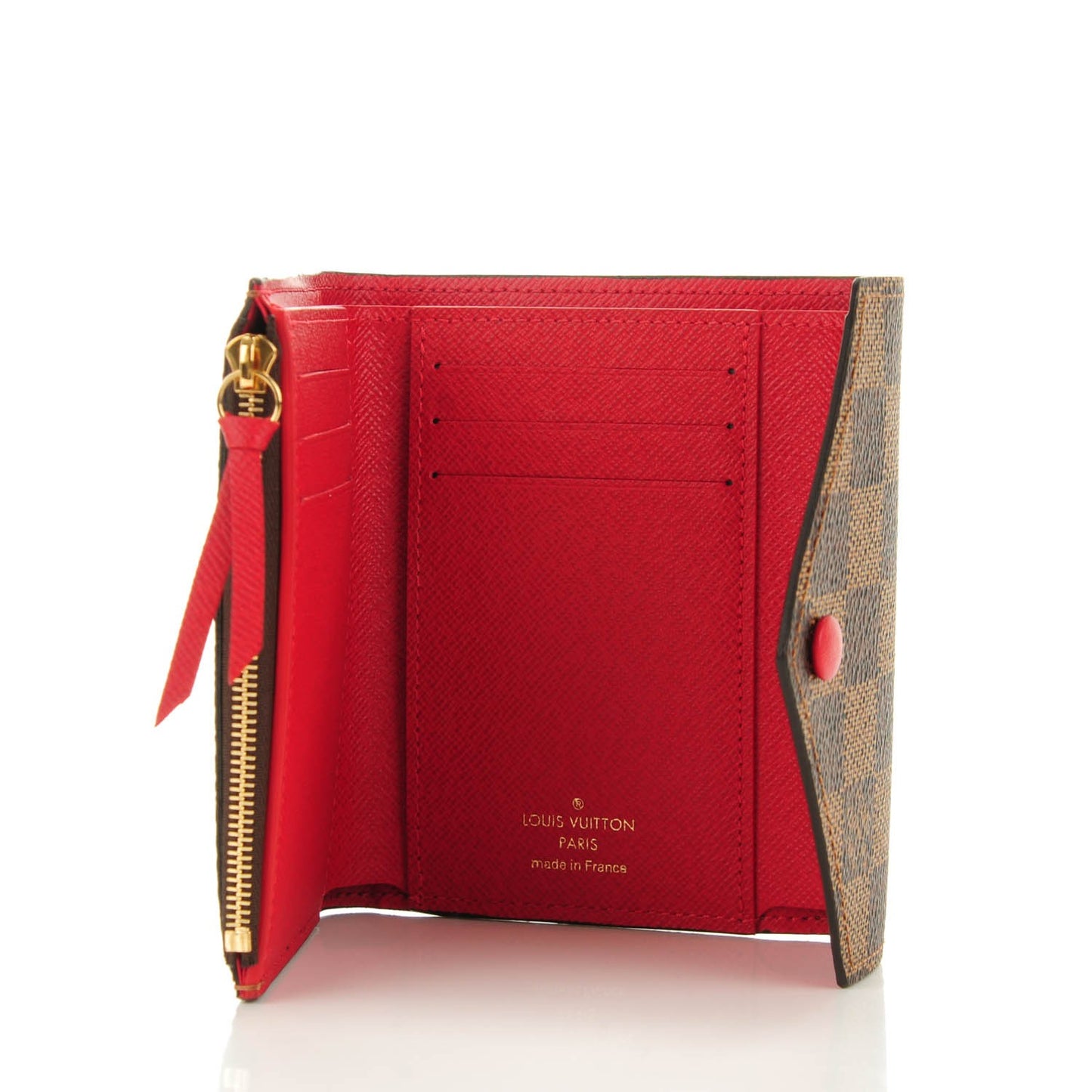 Damier Ebene Victorine Wallet Red