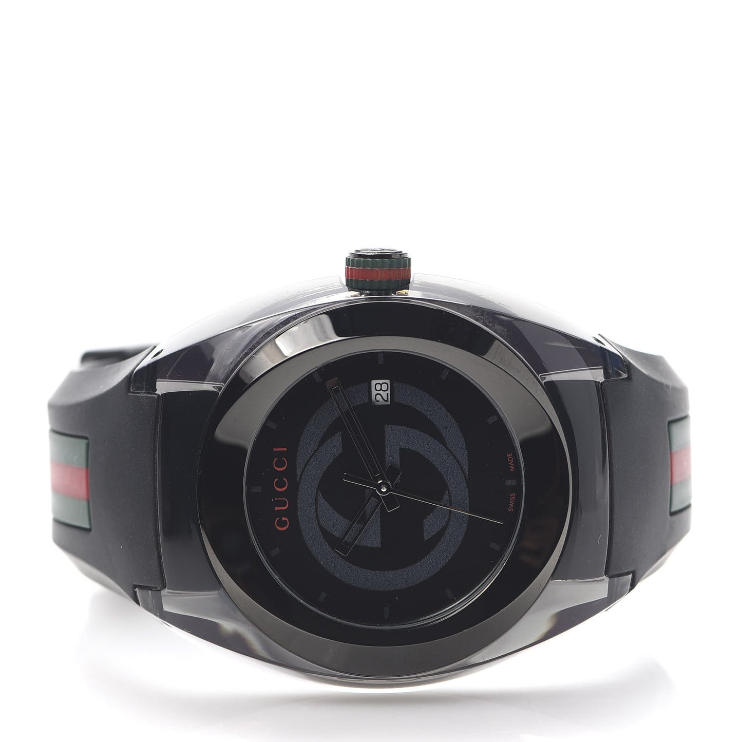 Stainless Steel Rubber 46mm Sync Web Quartz Watch Black