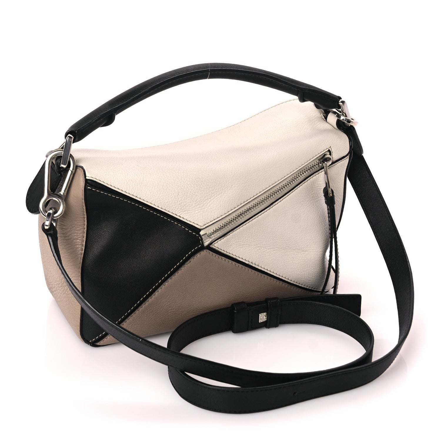 Loewe Calfskin Small Puzzle Bag Taupe Black 2 of 8