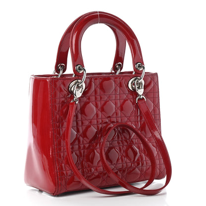 Christian Dior Patent Cannage Medium Lady Dior Red 2 of 5