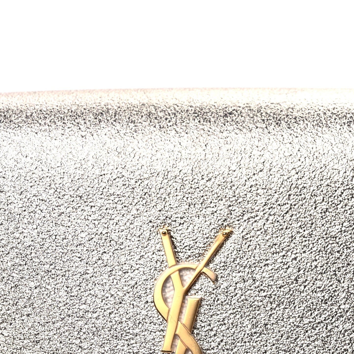 Metallic Calfskin Medium Classic Monogram Kate Satchel Pale Gold