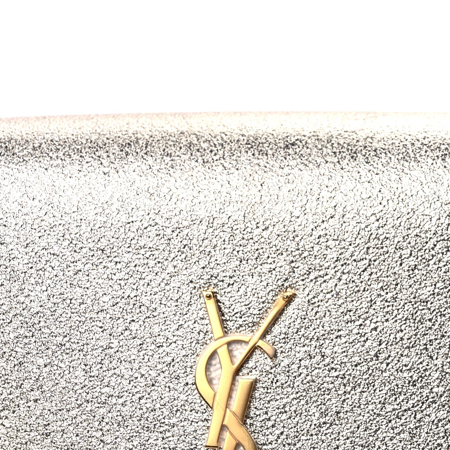 Saint Laurent Metallic Calfskin Medium Classic Monogram Kate Satchel Pale Gold 6 of 8
