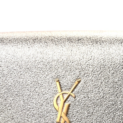 Saint Laurent Metallic Calfskin Medium Classic Monogram Kate Satchel Pale Gold 6 of 8