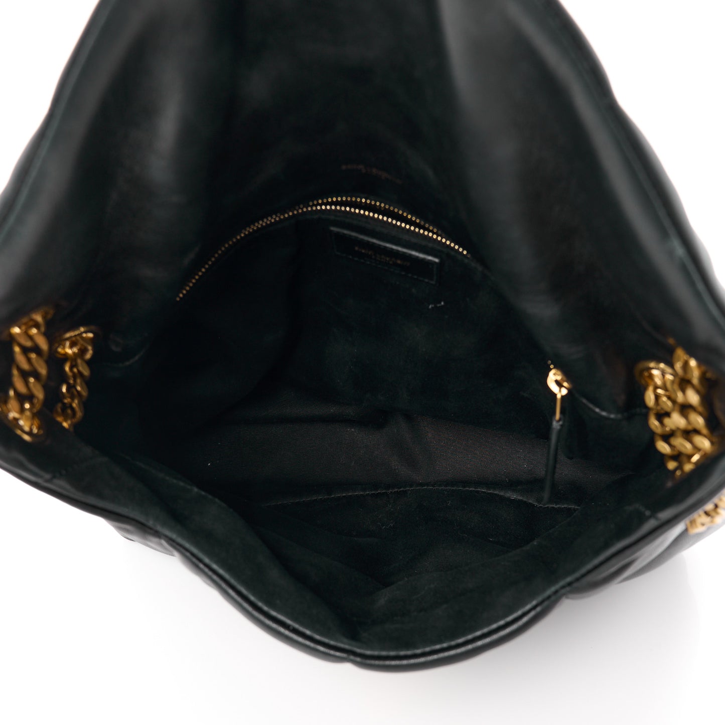 Lambskin Quilted Medium Loulou Puffer Monogram Chain Satchel Dark Leaf