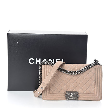 Chanel Iridescent Caviar Medium Boy Flap Marron Clair 10 of 10