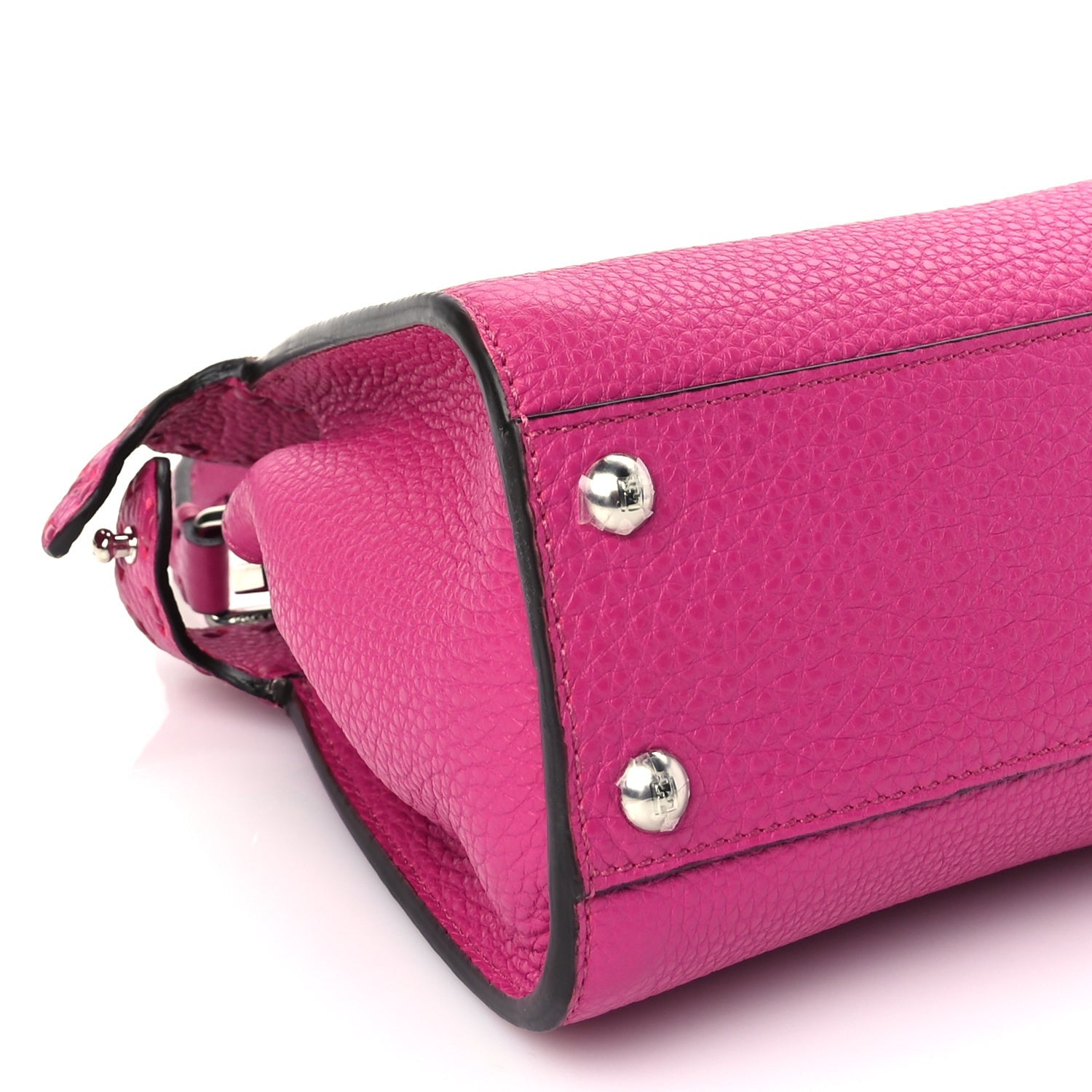 Fendi Cuoio Romano Selleria Mini Peekaboo Iconic Satchel Fuxia 7 of 8