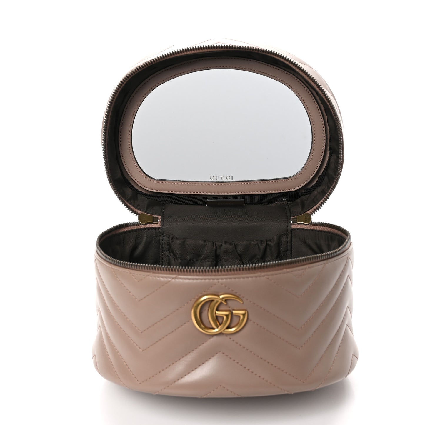 Calfskin Matelasse GG Marmont Vanity Cosmetic Case Porcelain Rose