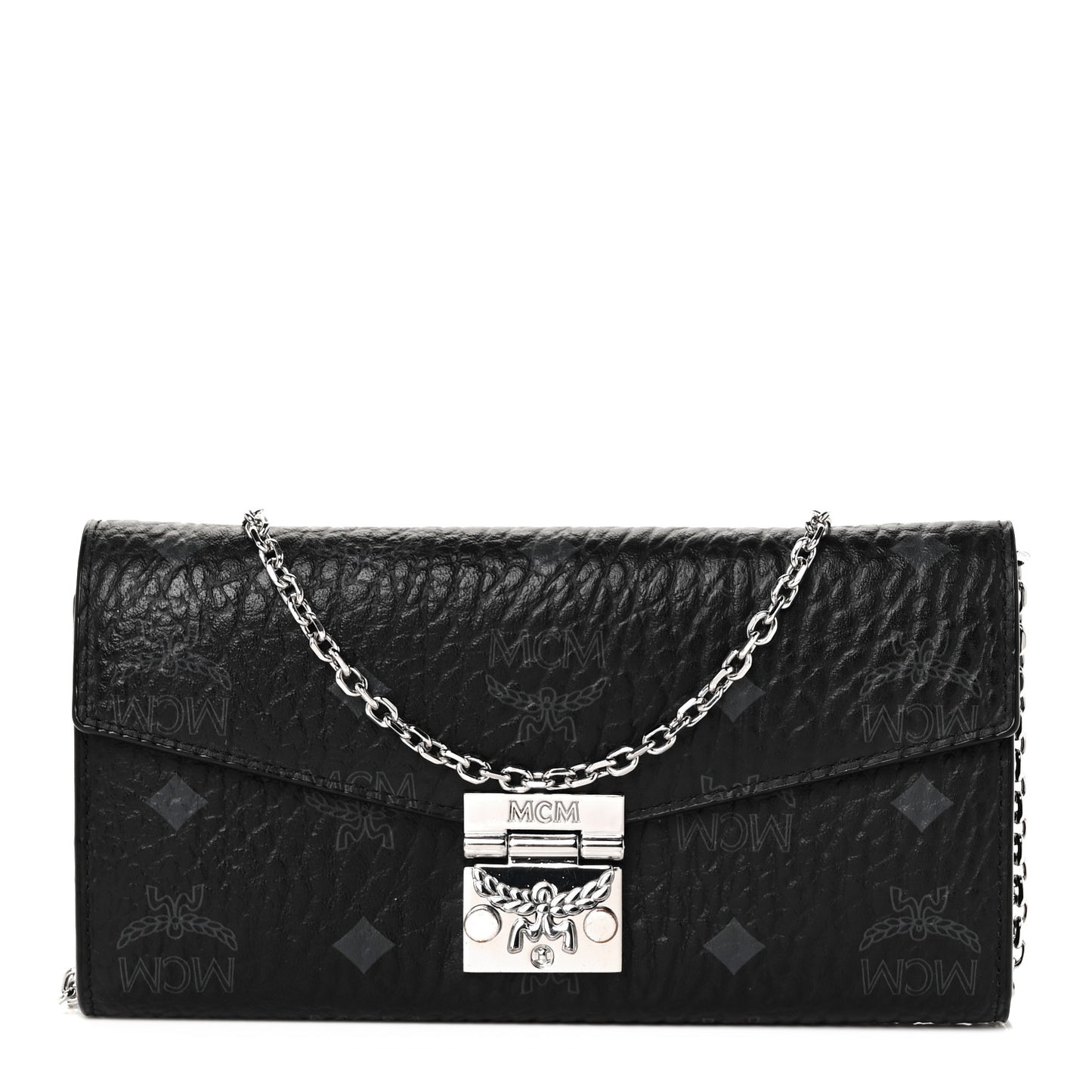 Visetos Large Patricia Wallet On Chain Black