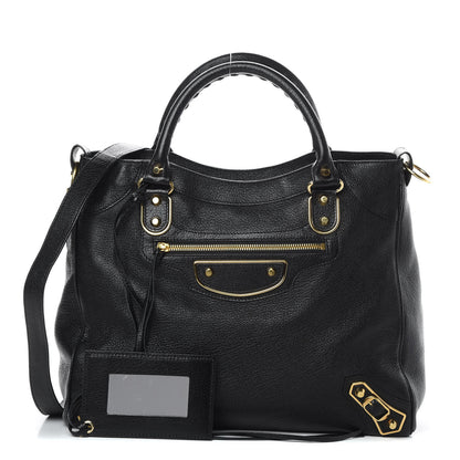 Balenciaga Chevre Gold Metallic Edge Hardware Velo Black 1 of 12