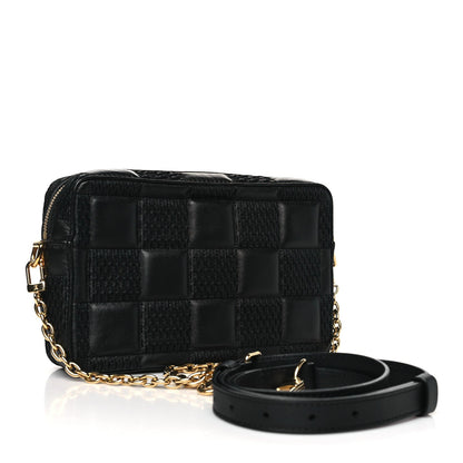 Louis Vuitton Lambskin Damier Quilt Troca PM Black 3 of 7