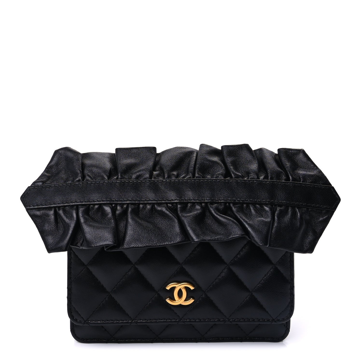 Chanel Lambskin Quilted Mini Romance Wallet On Chain WOC Black 1 of 8