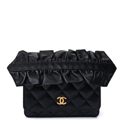 Chanel Lambskin Quilted Mini Romance Wallet On Chain WOC Black 1 of 8
