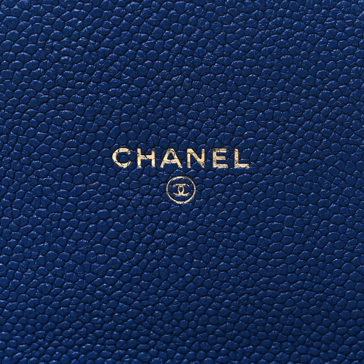Grained Calfskin Quilted Cuba Wallet On Chain WOC Blue