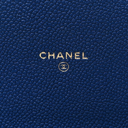 Chanel Grained Calfskin Quilted Cuba Wallet On Chain WOC Blue 6 of 7