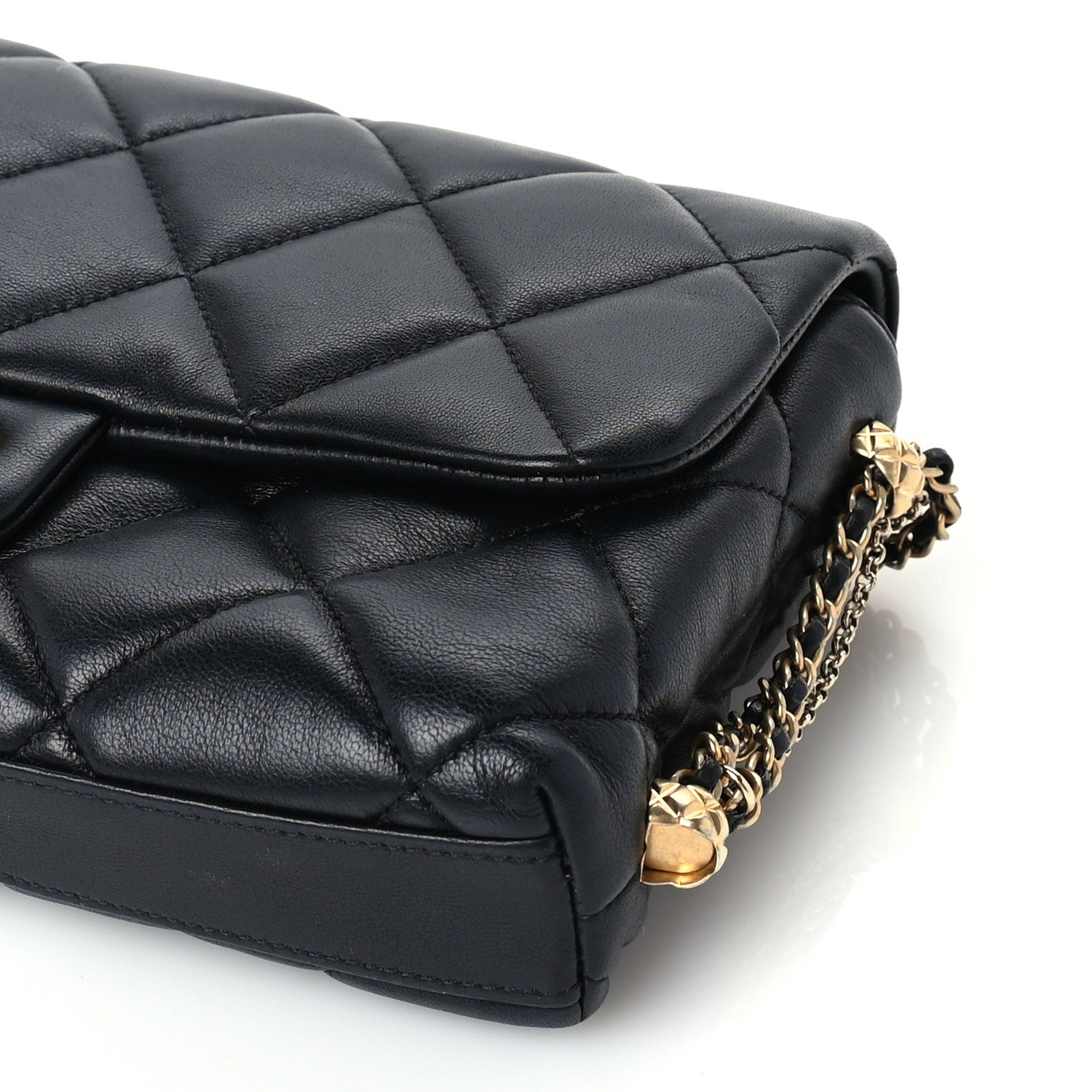 Chanel Lambskin Quilted Crush on Chains Flap Bag Black 9 of 9