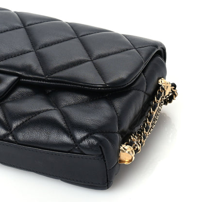 Chanel Lambskin Quilted Crush on Chains Flap Bag Black 9 of 9