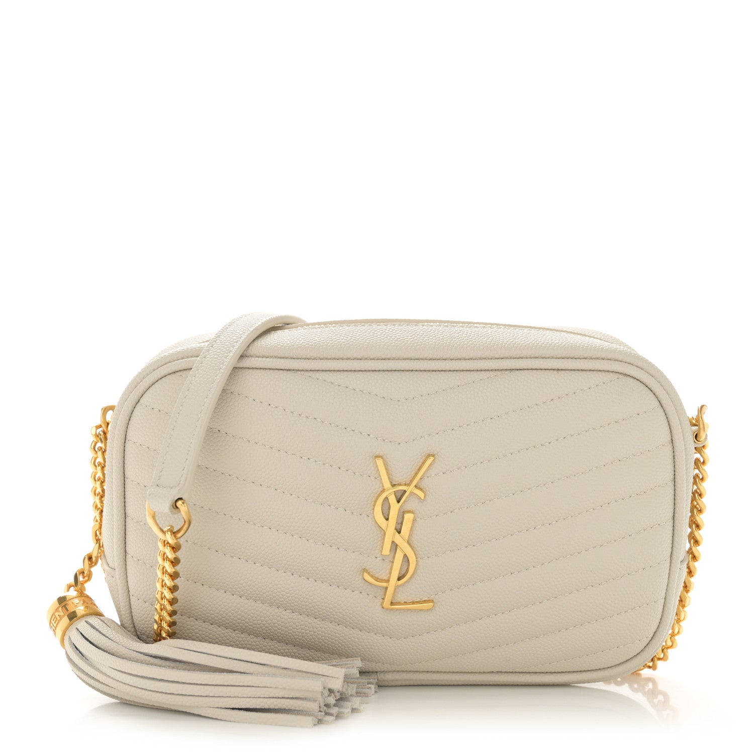 Saint Laurent Grain De Poudre Matelasse Monogram Mini Lou Camera Bag Crema Soft 1 of 11