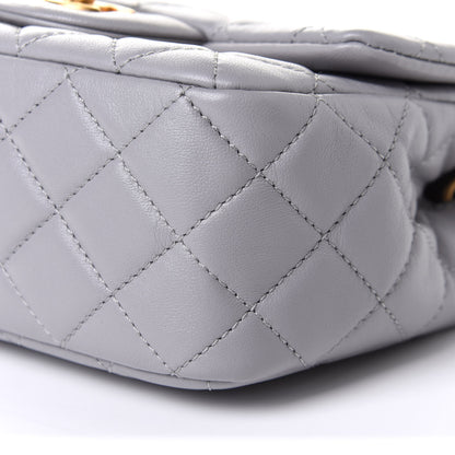 Chanel Lambskin Quilted Mini Pearl Crush Flap Light Grey 12 of 13