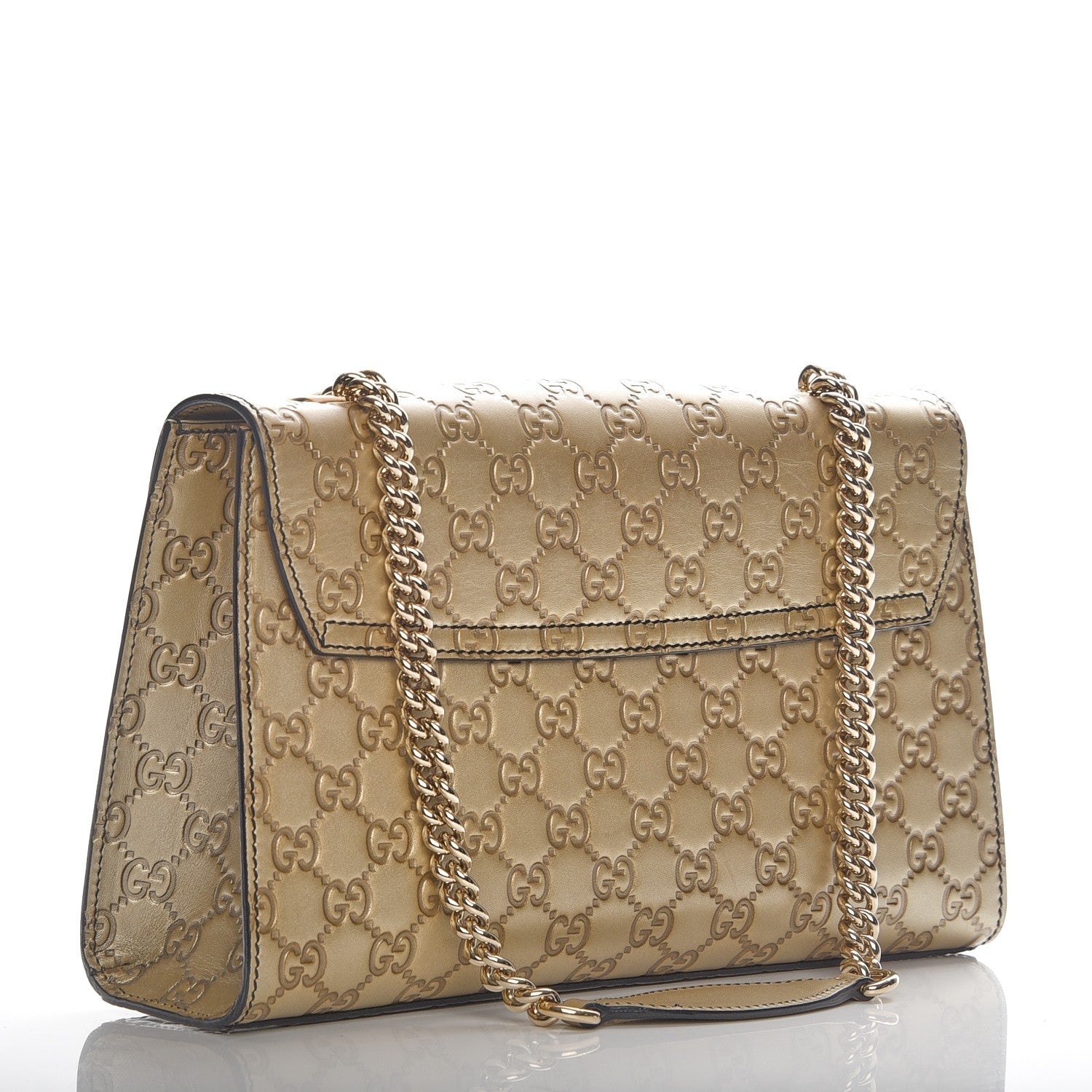 Gucci Guccissima Medium Emily Chain Shoulder Bag Gold 3 of 7