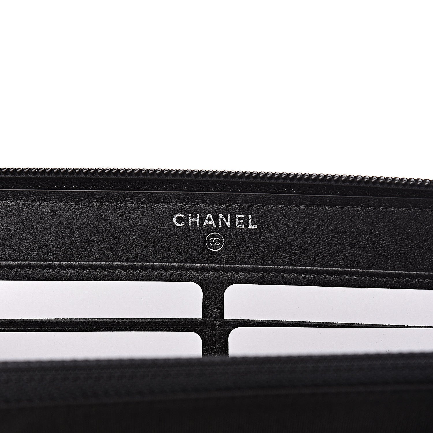 Chanel Lambskin Quilted Boy Zip Around Wallet Black 6 of 9