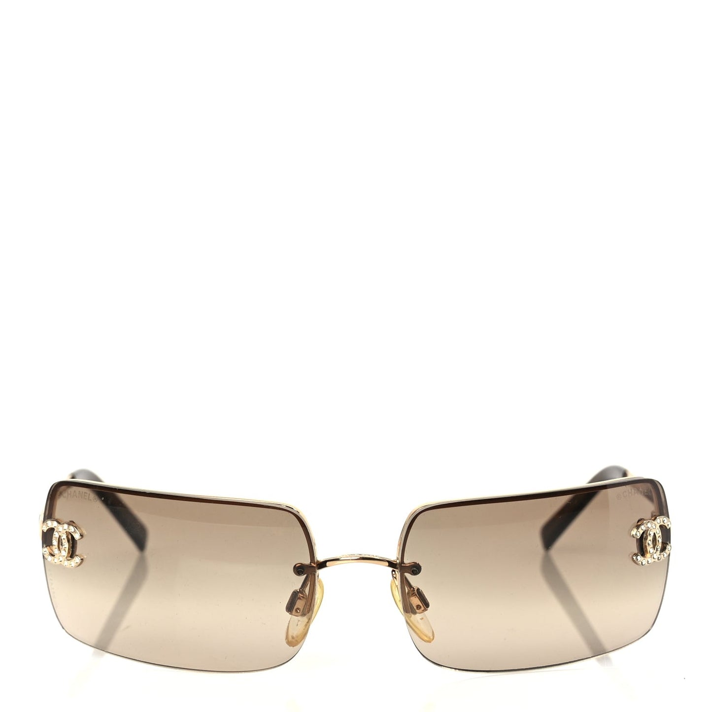 Crystal CC Logo Sunglasses 4104-B Gold