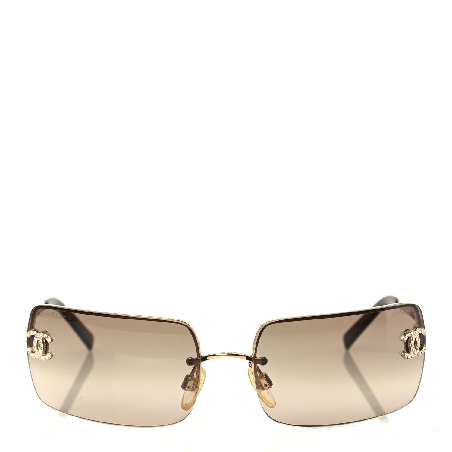 Chanel Crystal CC Logo Sunglasses 4104-B Gold 3 of 6
