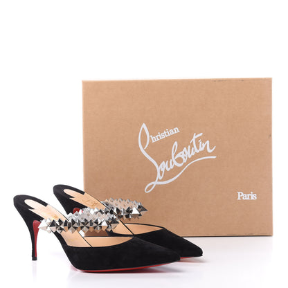 Christian Louboutin Veau Velours Specchio Planet Choc 80 Mule 40.5 Black 10 of 10