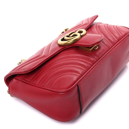 Gucci Calfskin Matelasse Mini GG Marmont Shoulder Bag  Hibiscus Red 7 of 8